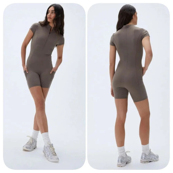 ADANOLA Ultimate Zip Front Pocket Romper - Cocoa Brown UK S,US 4-6 - Picture 2 of 10